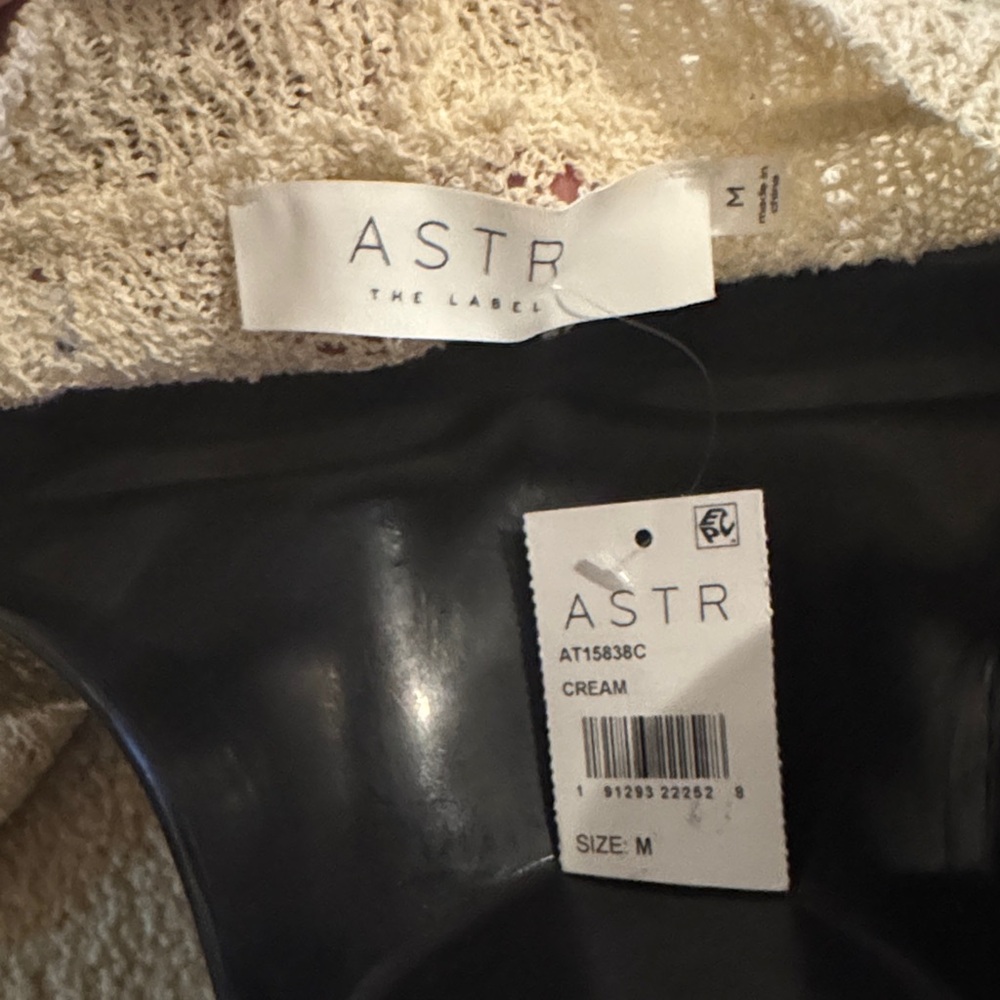 Astr Beige V-Neck Women's Sweater - Picture 3 of 6